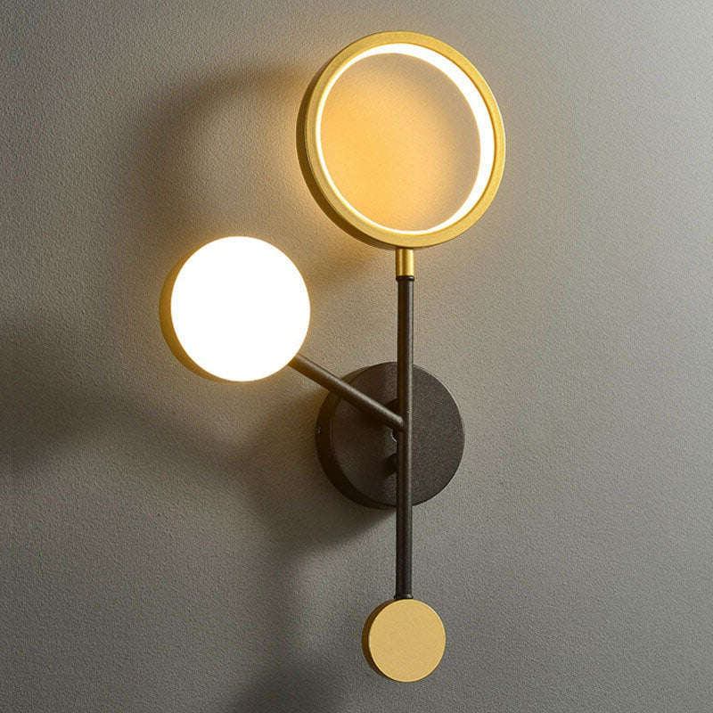 مصباح حائط LED من الأكريليك بتصميم حلقة مصباح ألومنيوم إبداعي حديث