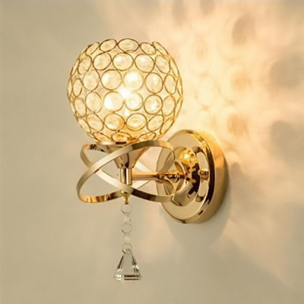 Contemporary Creative Crystal Ball 1- Light Wall Sconce Lamp For Living Room