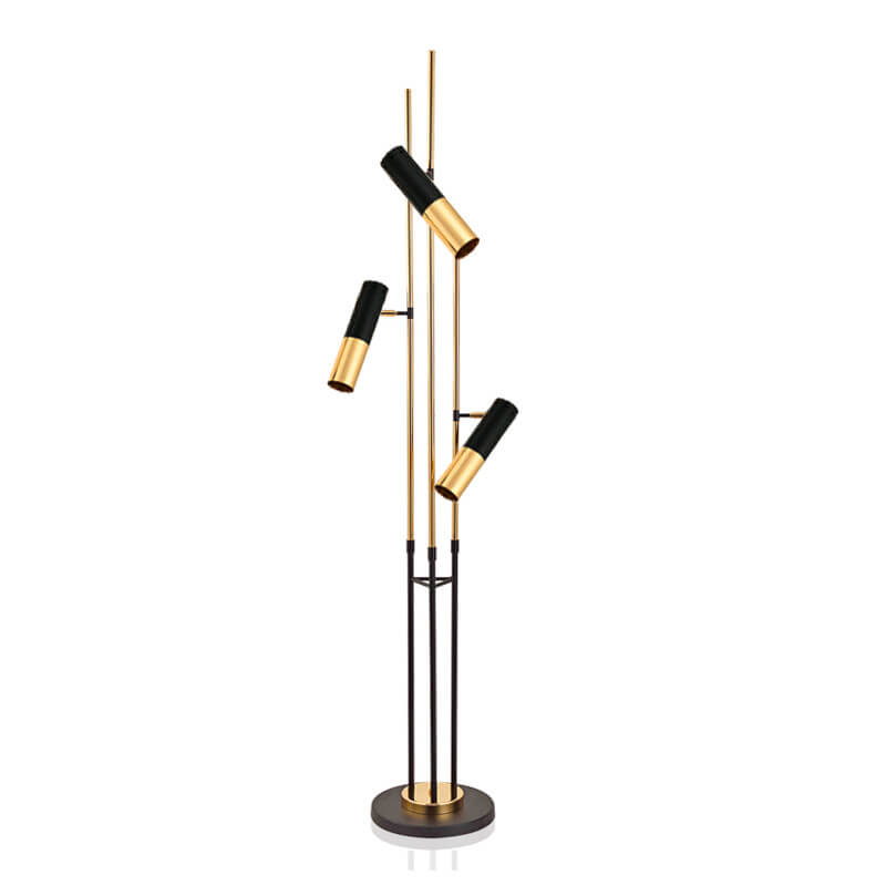 Nordic Simple Cylindrical Shade Aluminum Rotation 3-Light Standing Floor Lamp