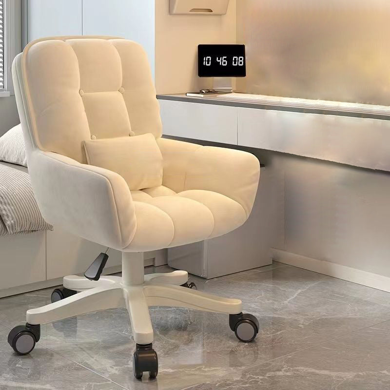 Modern Minimalist Rectangular Velvet Leather Vanity Stool Rotatable Sliding Backrest For Bedroom