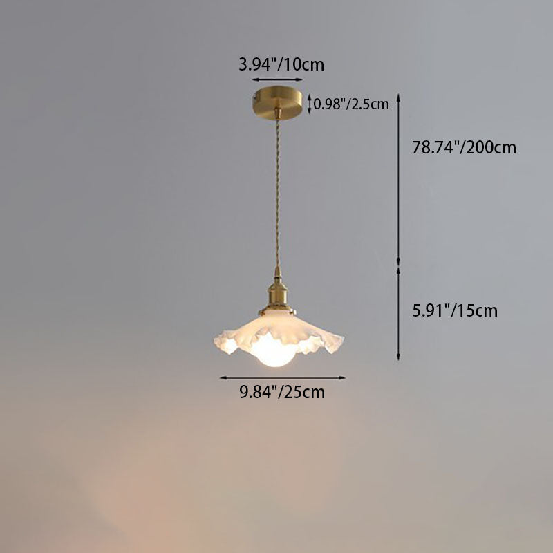 Contemporary Scandinavian Pod All Copper Glass 1-Light Pendant Light For Living Room