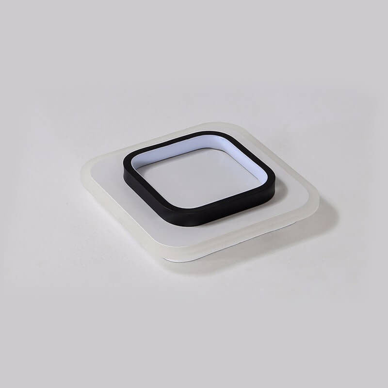 Modern Round Square Black White Iron Acrylic LED Flush Mount Light