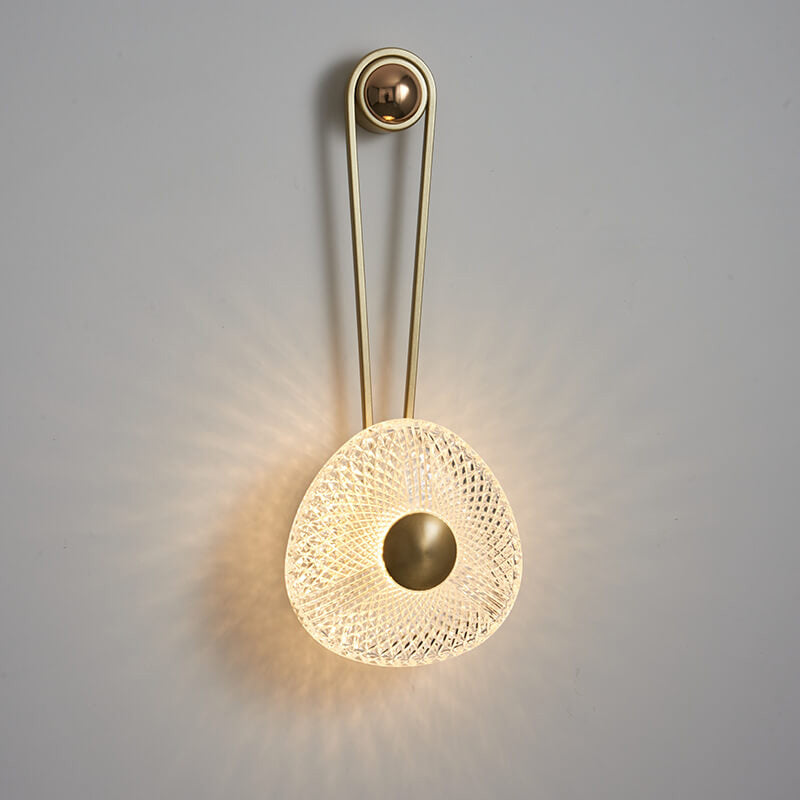 Modern Luxury Round Acrylic Metal Hanging LED Wall Sconce Lamp