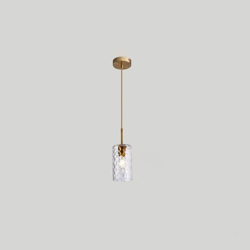 Contemporary Scandinavian Cylinder Iron Glass 1-Light Pendant Light For Living Room