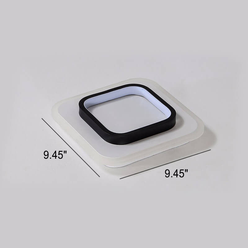 Modern Round Square Black White Iron Acrylic LED Flush Mount Light