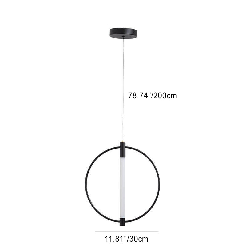 Nordic Modern Ring Wrought Iron Acrylic LED Pendant
