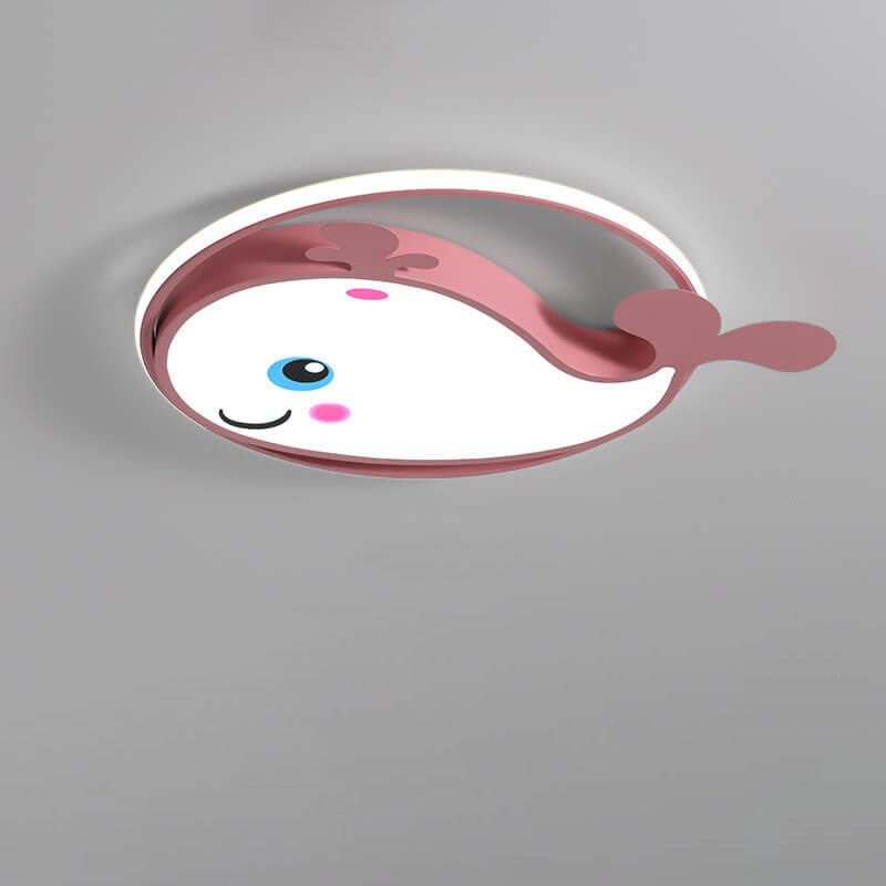 Cartoon Creative Dolphin Circle LED Kids Flush Mount Ceiling Light