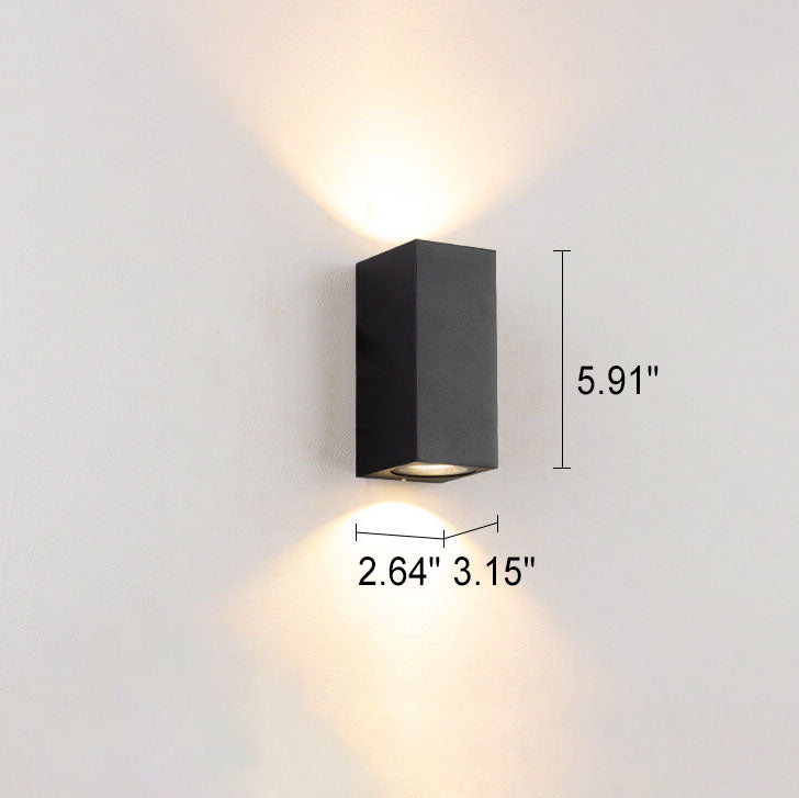 Modern Simple Outdoor Waterproof Aluminum Glass Cylinder 2-Light Wall Sconce Lamp