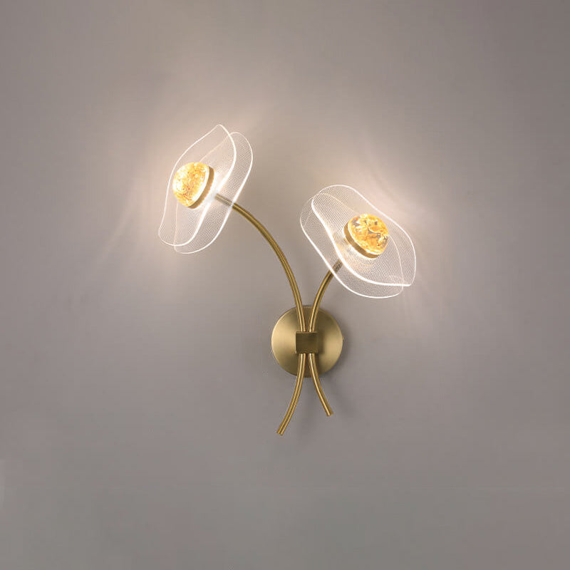 European Creative Lotus Flowers Acrylic LED Wall Sconce Lamp