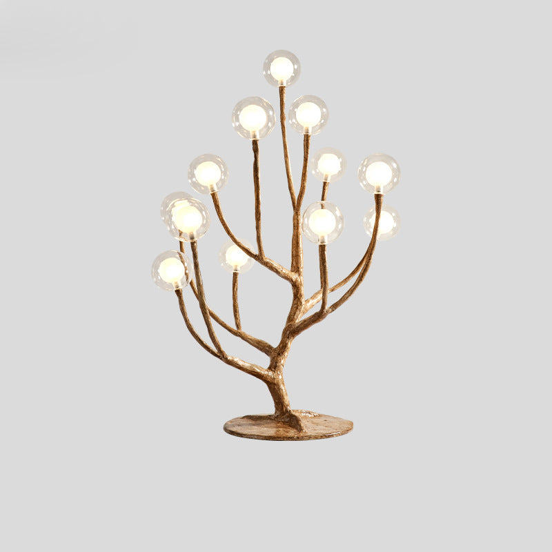 Contemporary Scandinavian Branch Polymer Metal Glass 8/12 Light Table Lamp For Bedroom