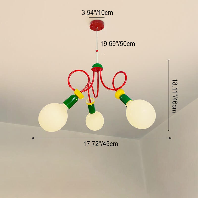 Modern Minimalist Iron Colored Fruit 2/3/5-Light Chandelier