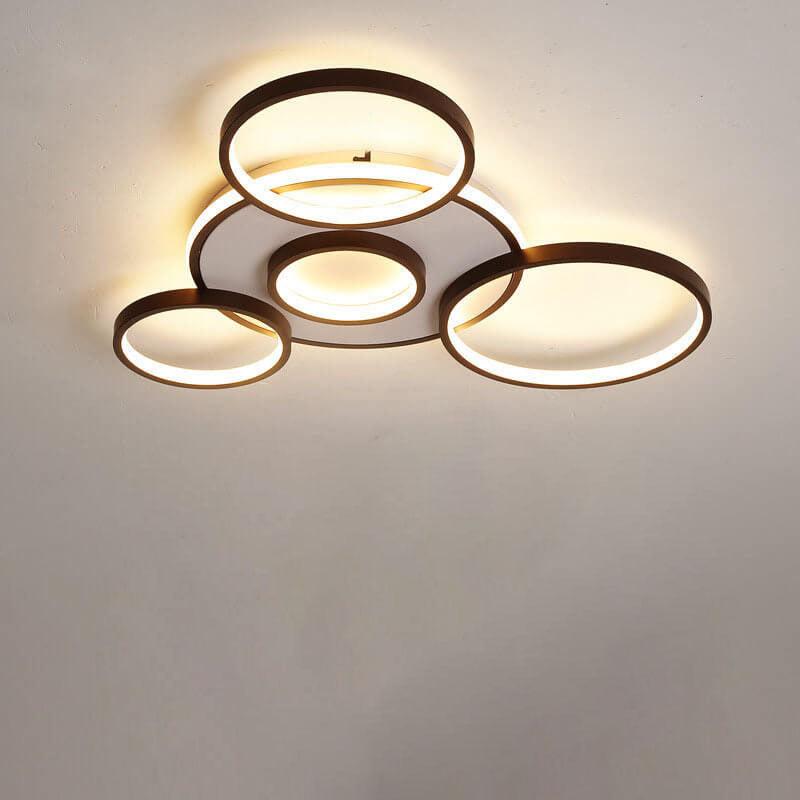 Modern Light Luxury Circular Combination Aluminum LED Flush Mount Ceiling Light