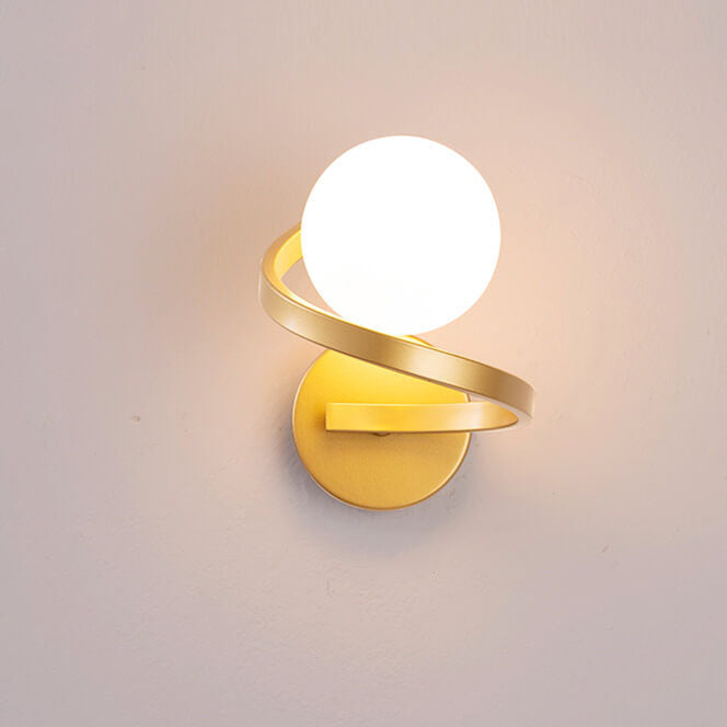 Modern Iron Curved Minimalist 1-Light Wall Sconce Lamp