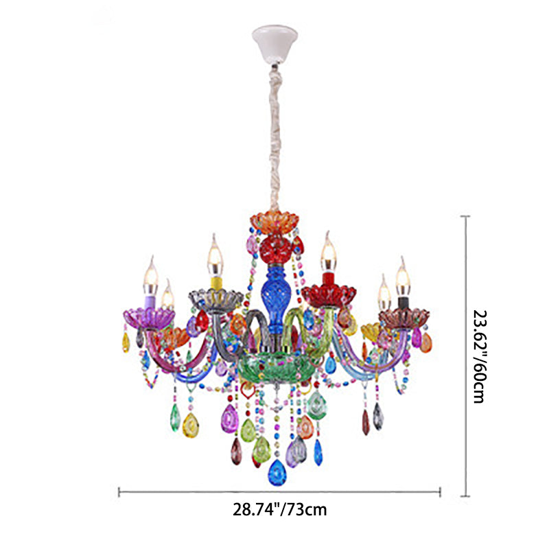 Modern Luxury Crown Iron Glass Crystal 6/8 Light Chandelier For Dining Room