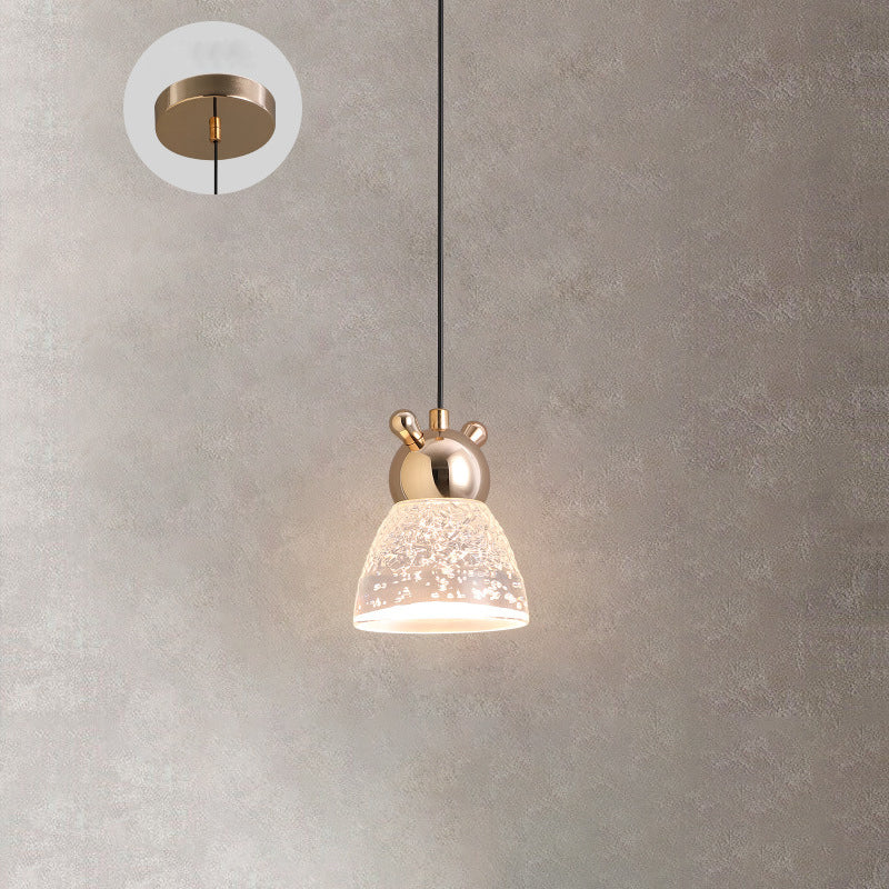 Modern Minimalist Diamond Round Trapezoid Aluminum Crystal LED Pendant Light For Bedroom