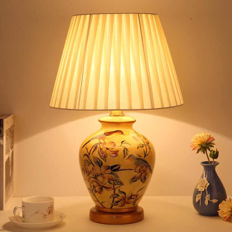 Modern Creative Warm Ceramic Cylindrical 1-Light Table Lamp