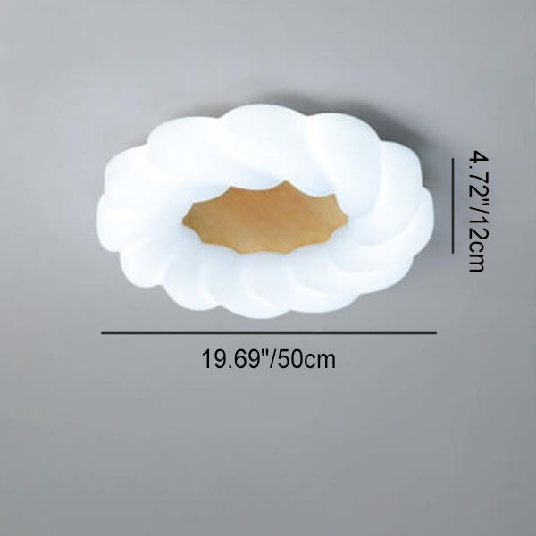 Nordic Creative Petals PE Wood Grain LED Flush Mount Ceiling Light