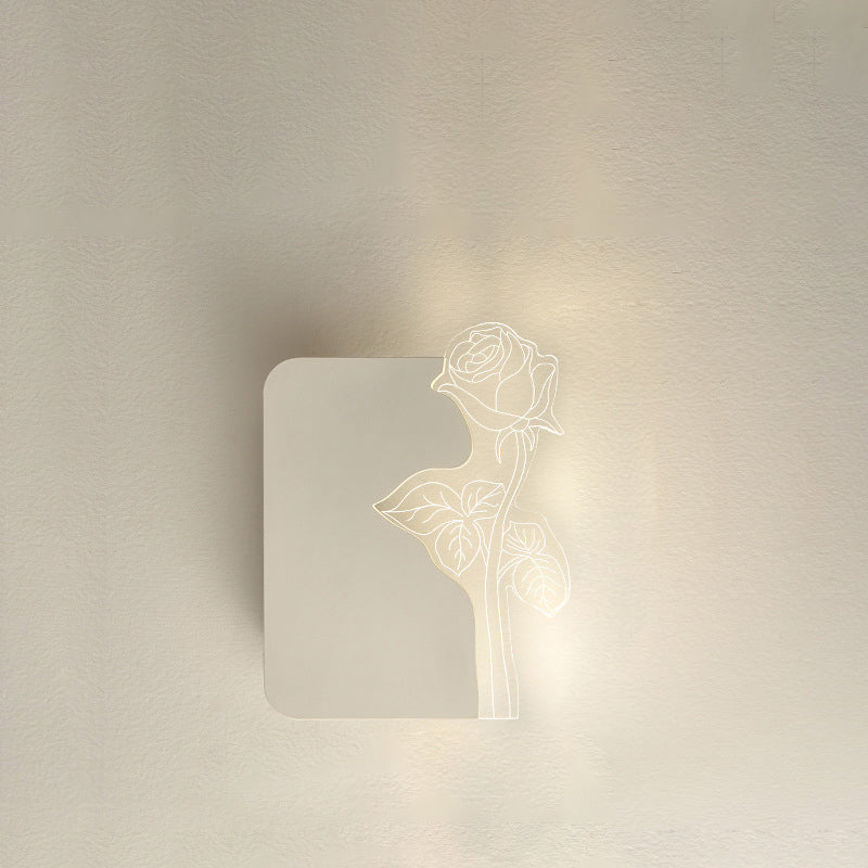 مصباح حائط LED بتصميم زهرة الورد الأكريليكية الحديثة لغرفة المعيشة