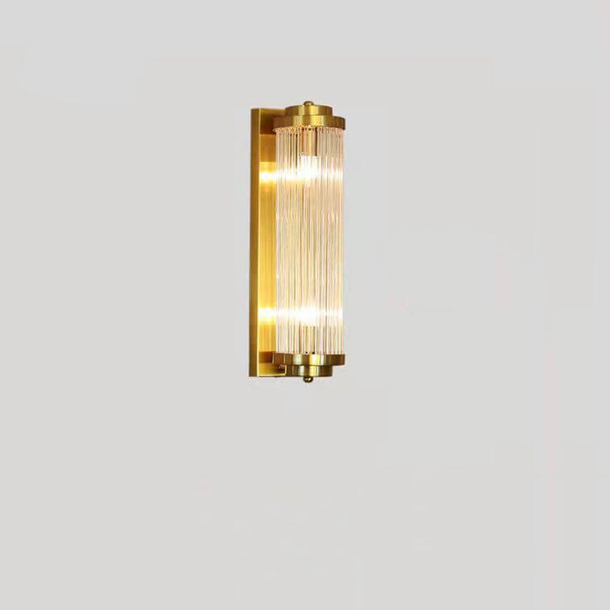 Modern Luxury Crystal Cylinder Column Rotation 2-Light Wall Sconce Lamp
