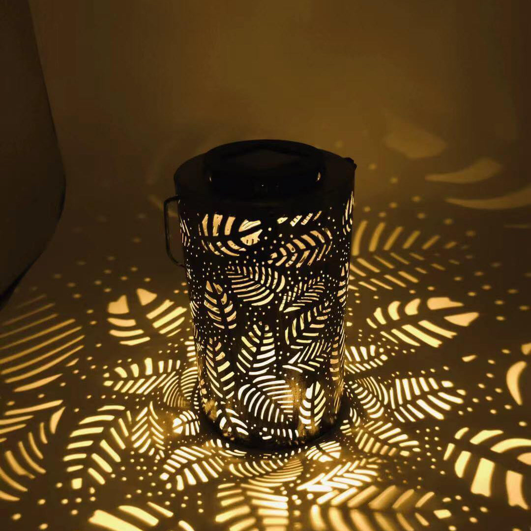 Solar Retro Iron Cylinder Outdoor LED Decorative Light