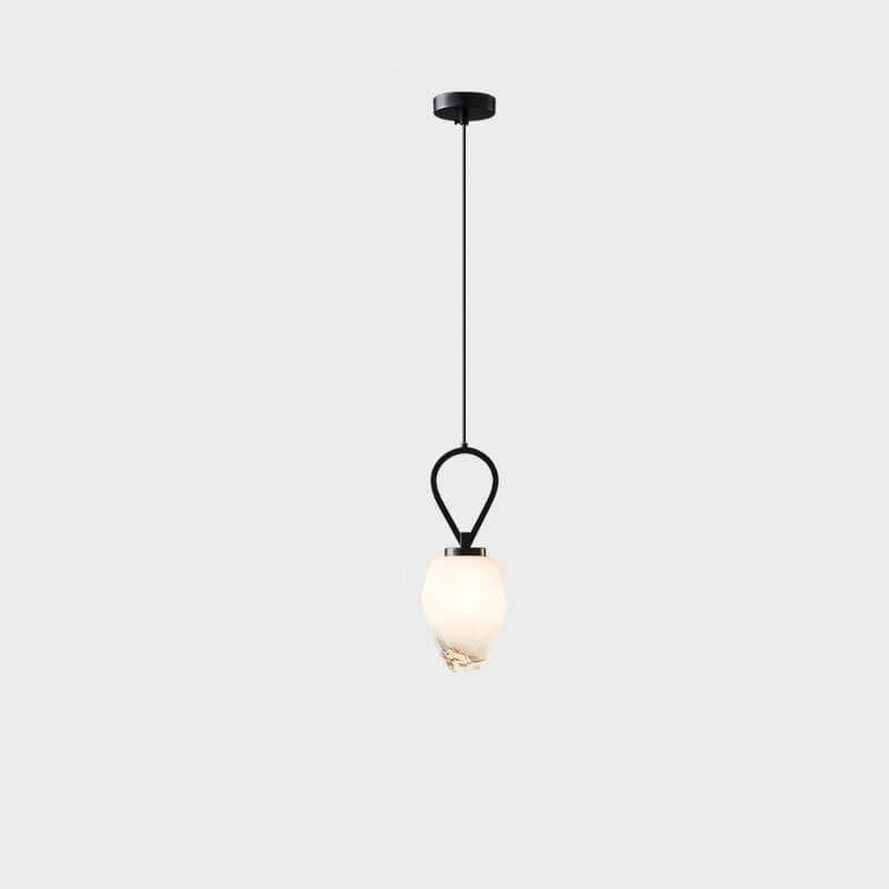 Modern Luxury Brass Geometrical Glass Shade 1-Light Pendant Light For Living Room