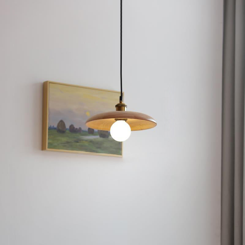 مصباح معلق خشبي أصلي معدني ياباني تقليدي مكون من مصباح واحد لغرفة المعيشة