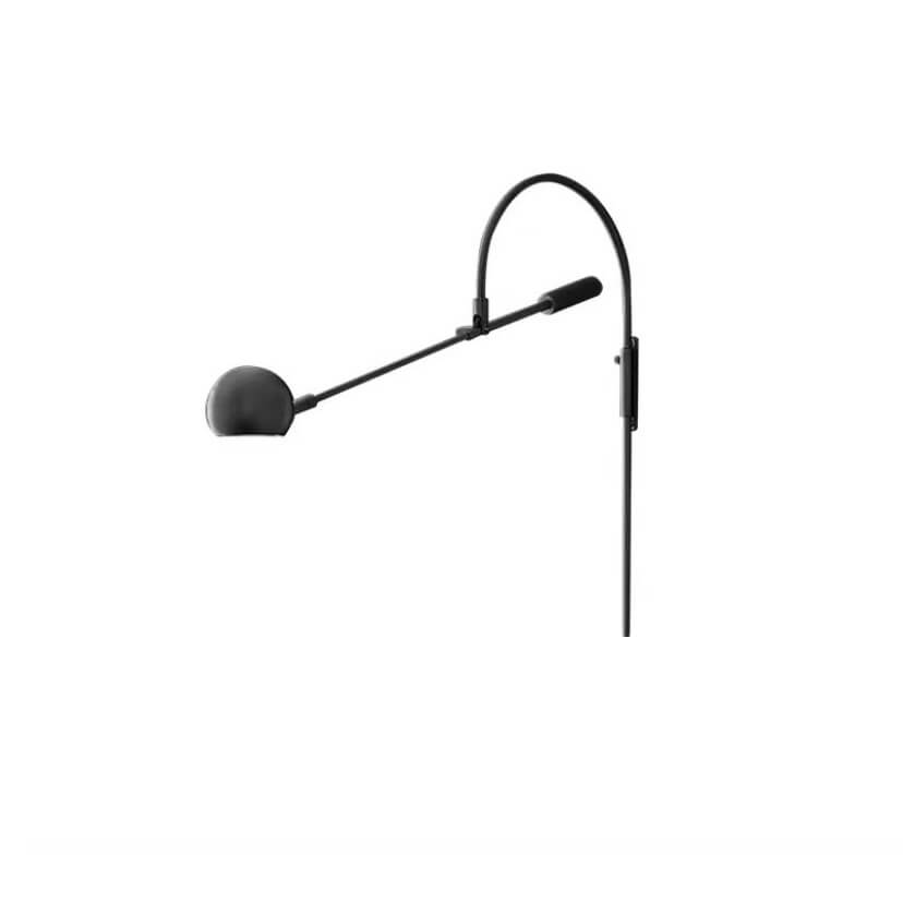 Nordic Minimalist Iron Rotatable Curved Arm 1-Light Wall Sconce Lamp
