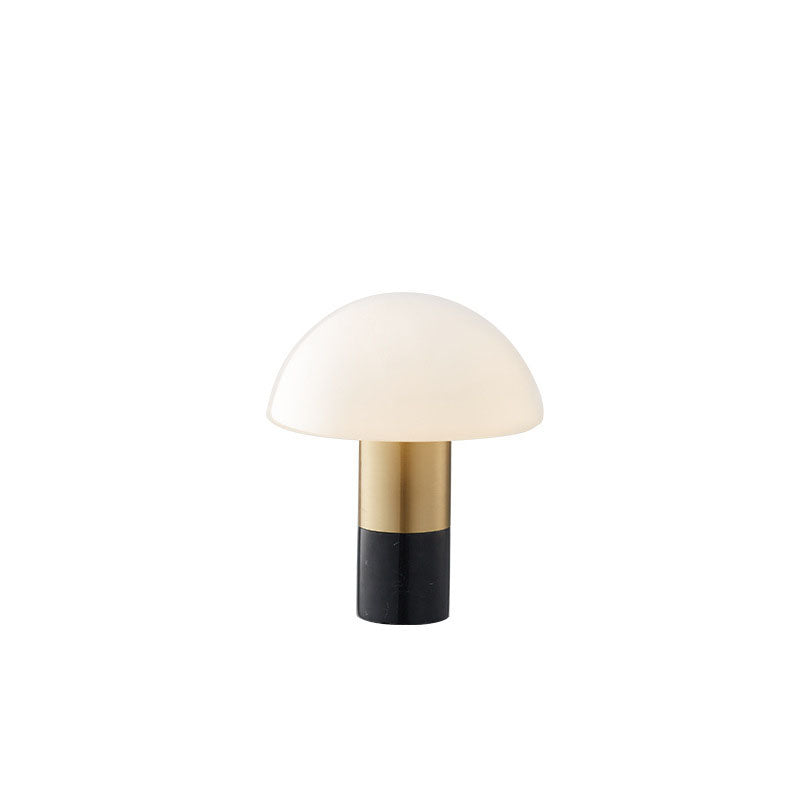 Modern Minimalist Light Luxury Mushroom Iron Glass Marble 1-Light Table Lamp