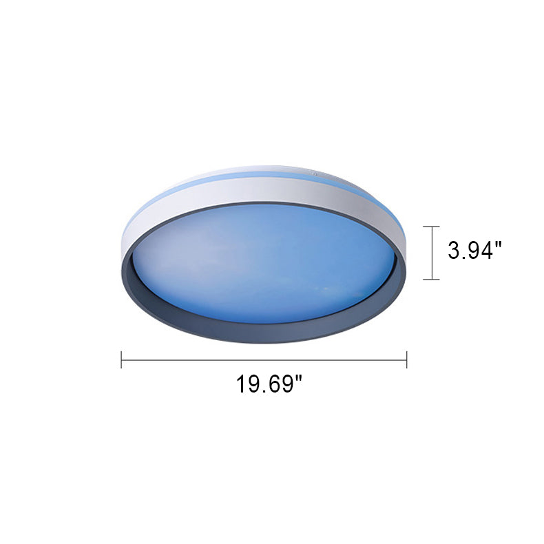 Modern Minimalist Blue Sky Round LED Flush Mount Ceiling Light