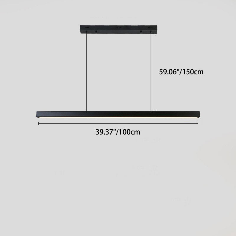 Modern Minimalist Long Aluminum Acrylic LED Island Light Pendant Light For Dining Room