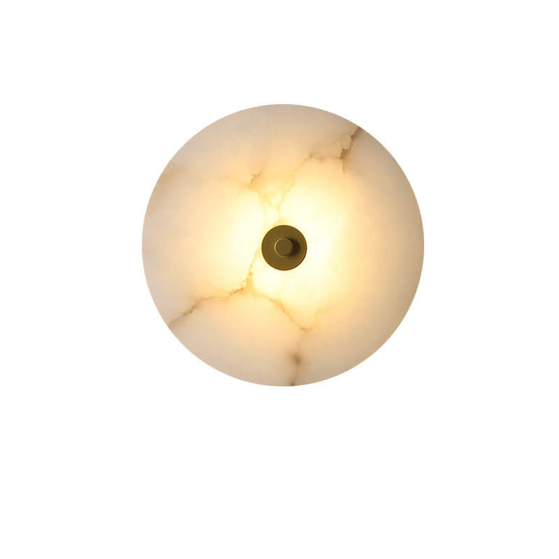 مصباح حائط LED دائري فاخر من الرخام والحديد