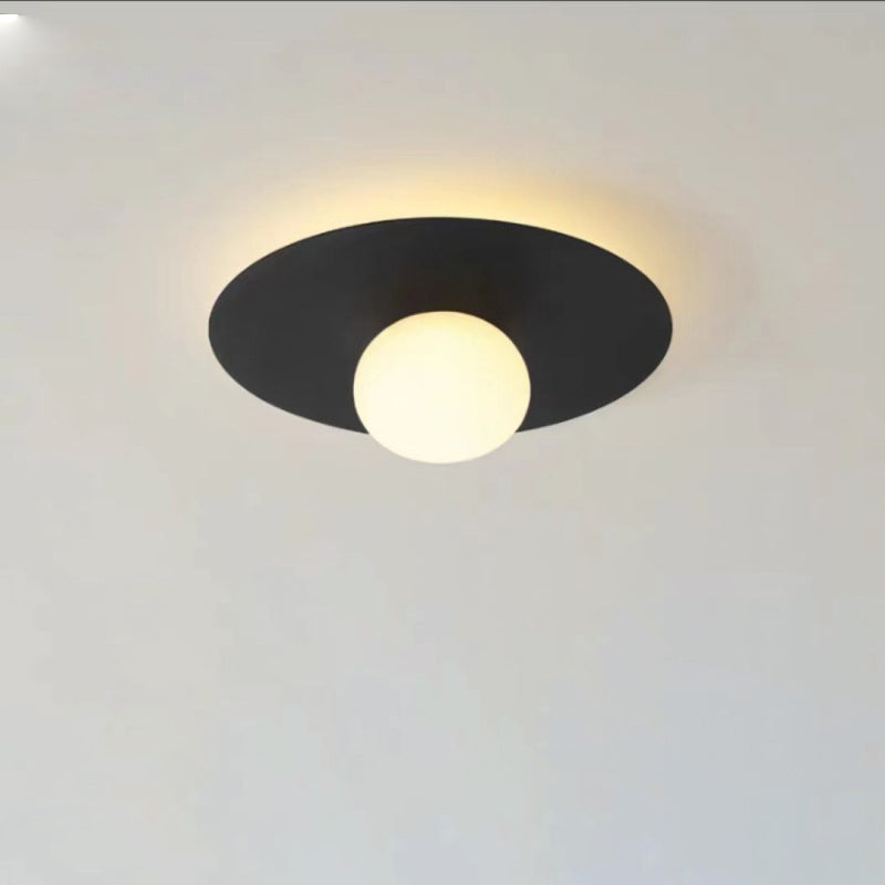 مصباح سقف LED دائري معدني معاصر من البولي إيثيلين بتصميم اسكندنافي، مثبت في السقف للممر