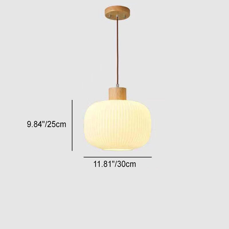 Japanese Minimalist Log Wood Strip Glass Jar 1/2/3 Light Island Light Chandelier