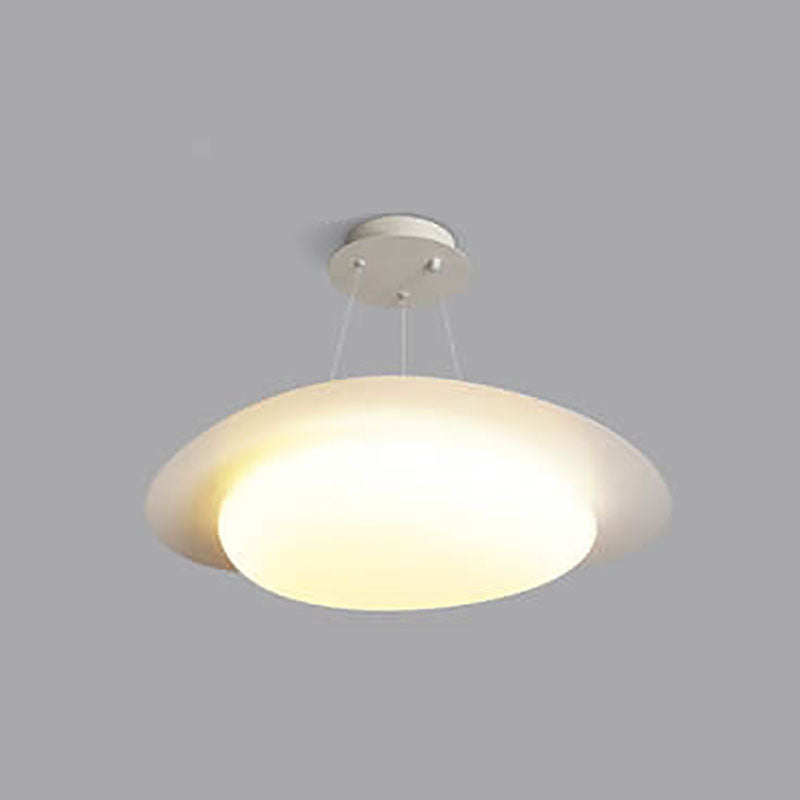مصباح LED معلق من الحديد الأكريليكي باللون الأبيض بتصميم بسيط على الطراز الاسكندنافي