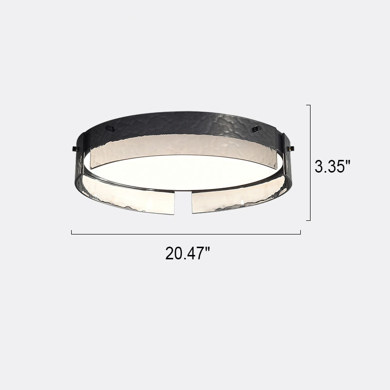 Modern Minimal Round Copper Glass LED Flush Mount Lighting