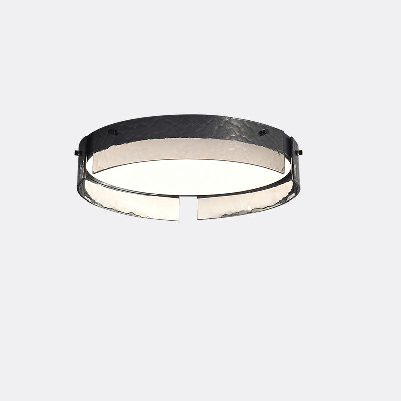 Modern Minimal Round Copper Glass LED Flush Mount Lighting