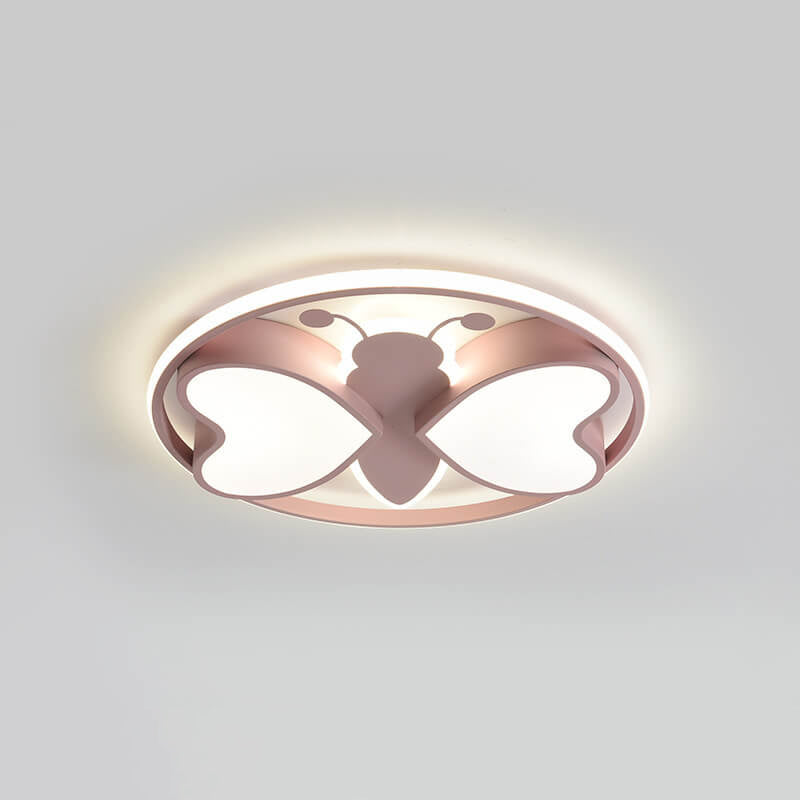 Creative Cartoon Butterfly Round LED Flush Mount Ceiling Light