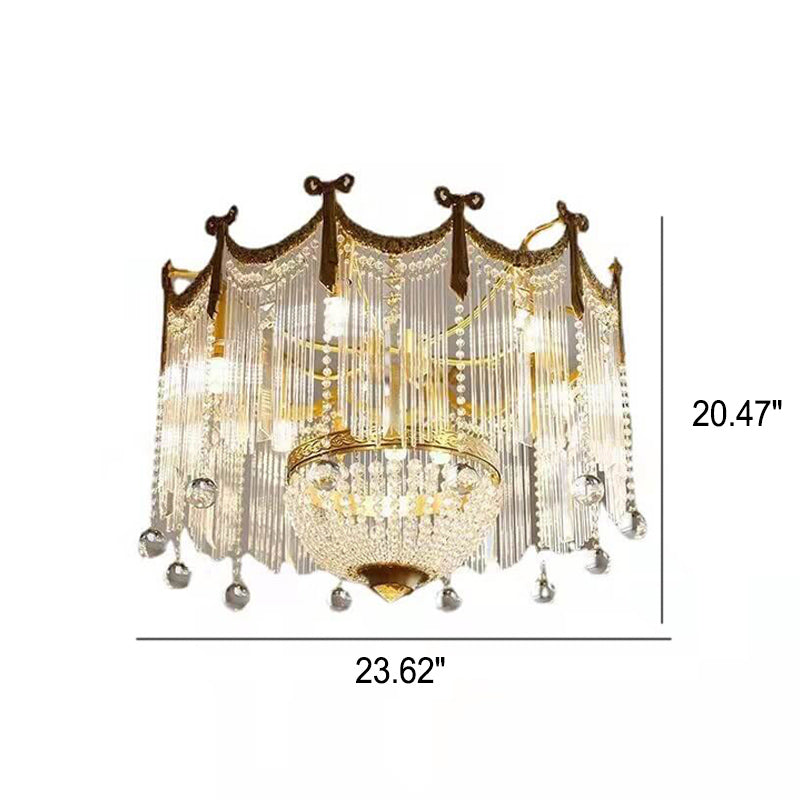 French Luxury Crystal Tassel Bead Design 6/7/9 Light Chandelier