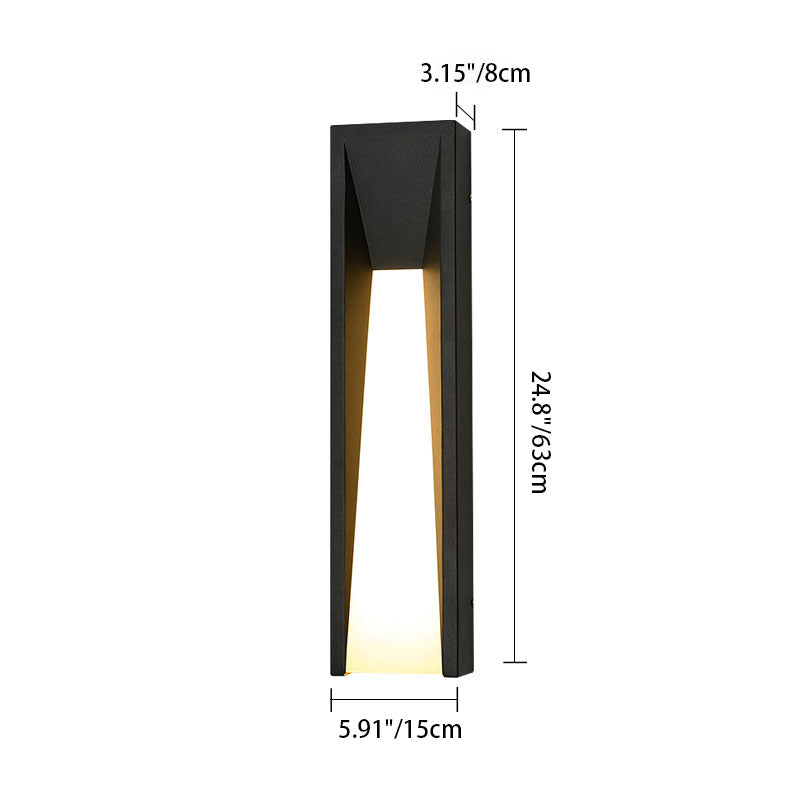 Contemporary Industrial Waterproof Stainless Steel Cuboid Acrylic Shade LED Wall Sconce Lamp For Outdoor Patio