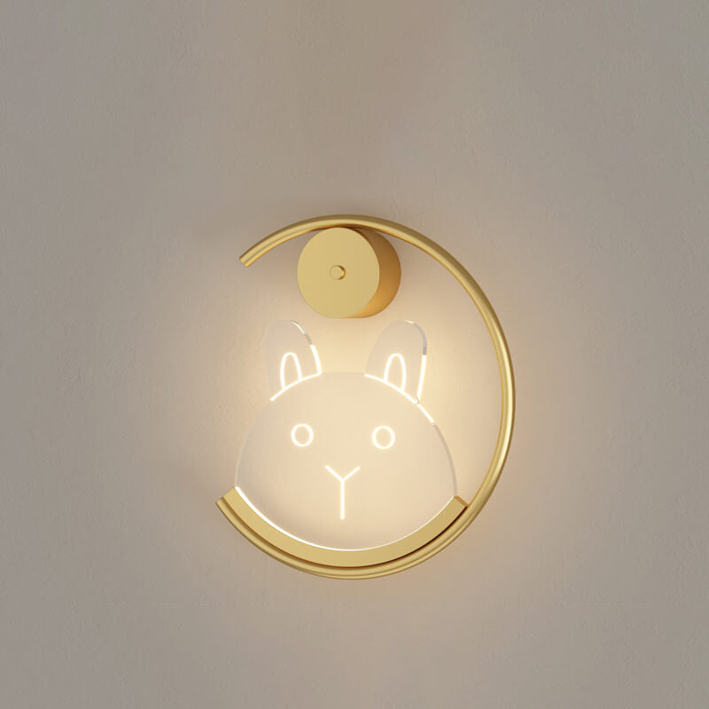 مصباح حائط LED إبداعي على شكل دب أكريليك ذهبي على شكل حرف C