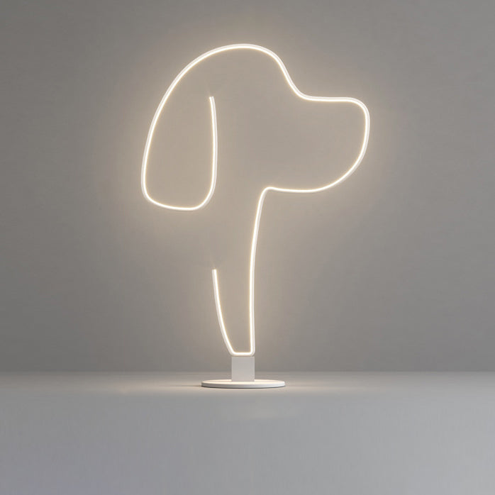 Contemporary Creative Iron Aluminum Acrylic Cat Dog LED Standing Floor Lamp For Bedroom