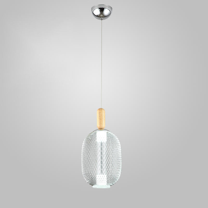 مصباح LED معلق بظل شبكي زجاجي حديث
