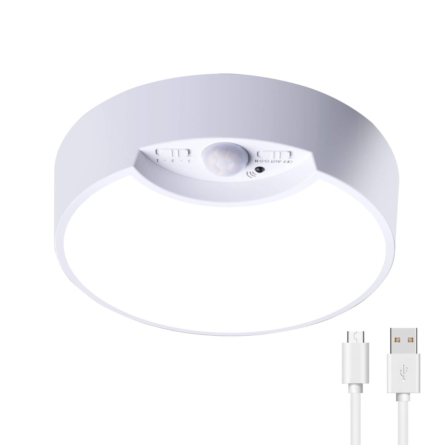Simple Sensor White Round Acrylic LED Flush Mount Ceiling Light