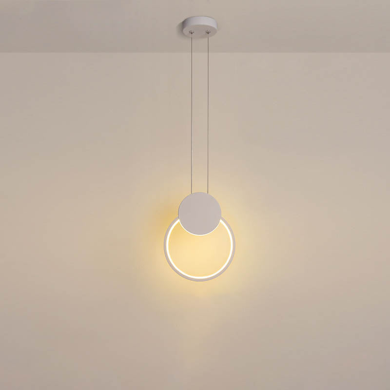 مصباح LED دائري هندسي من الحديد بتصميم بسيط وعصري لغرفة النوم
