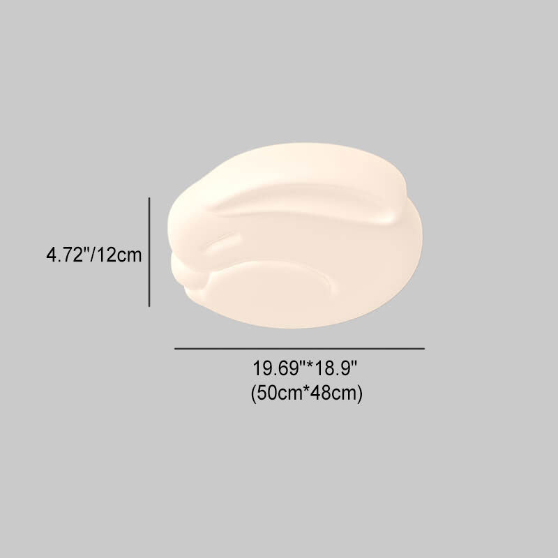 Modern Minimalist Moon Rabbit Design PE Iron LED Flush Mount Ceiling Light