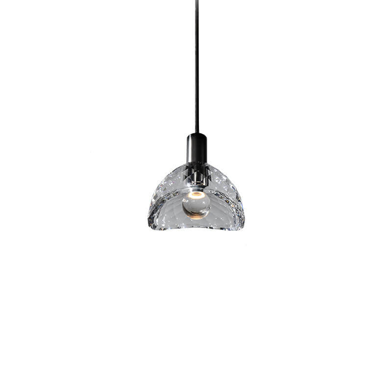 مصباح LED حديث إبداعي على شكل قبة من الكريستال والنحاس