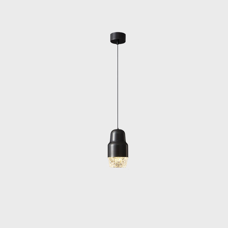 مصباح LED أسطواني فاخر من النحاس والأكريليك بتصميم عصري