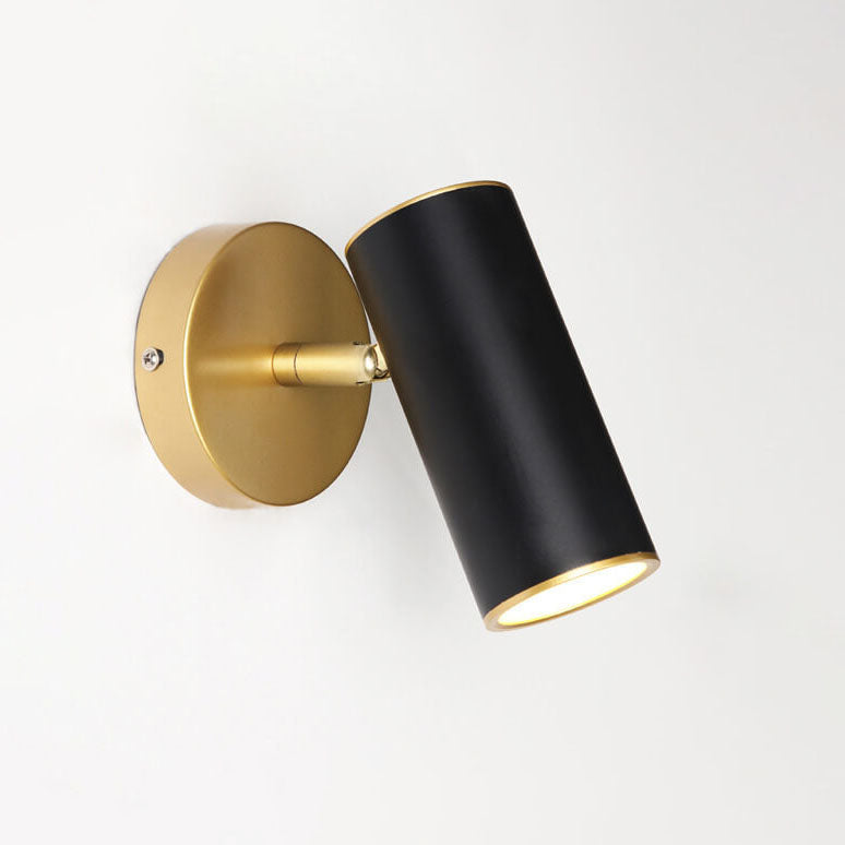 Modern Simplicity Plated Cylindrical Spotlight 1-Light Reading Wall Sconce Lamp