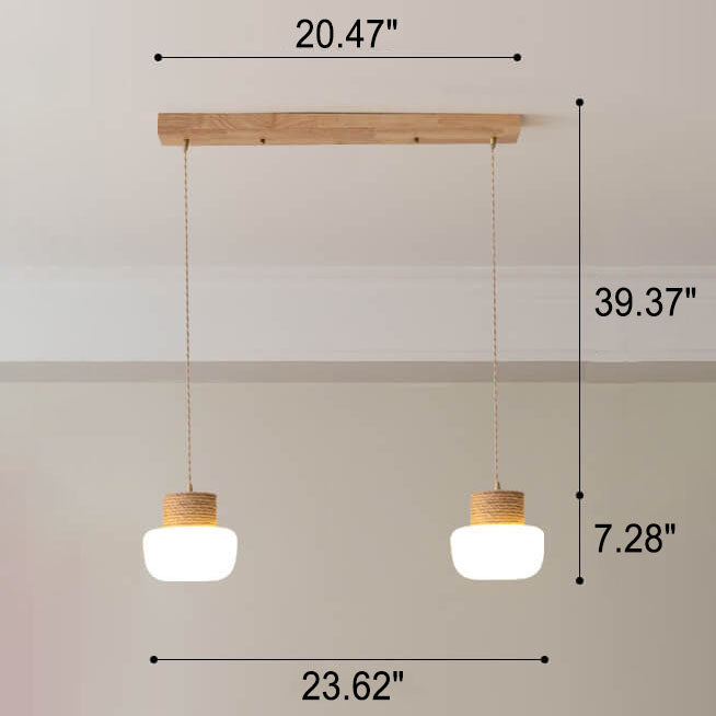 ヴィンテージ ログ ガラス ドラムジャー 1/2/3 ライト アイランドライト シャンデリア