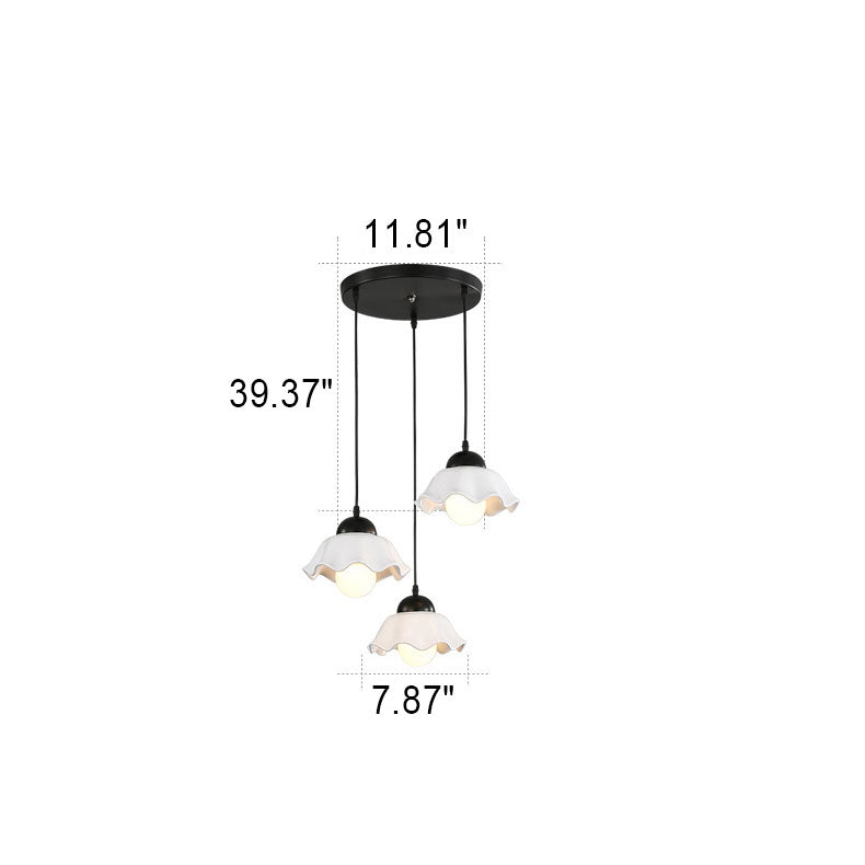 مصباح معلق سيراميكي من Nordic Rustic Hardware بإضاءة 1/3